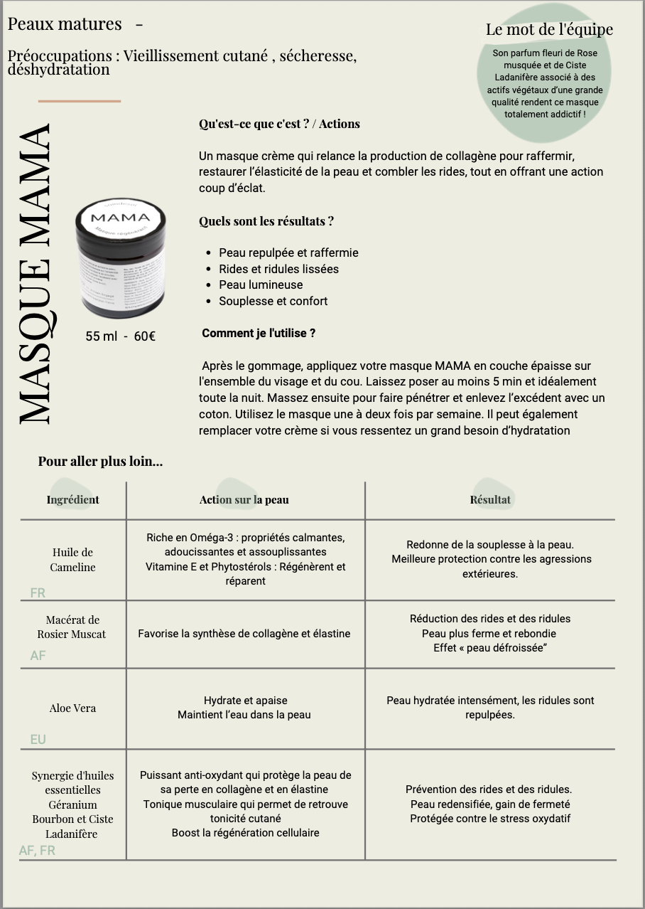 MASQUE VISAGE RÉGÉNÉRANT by Soin de Soi