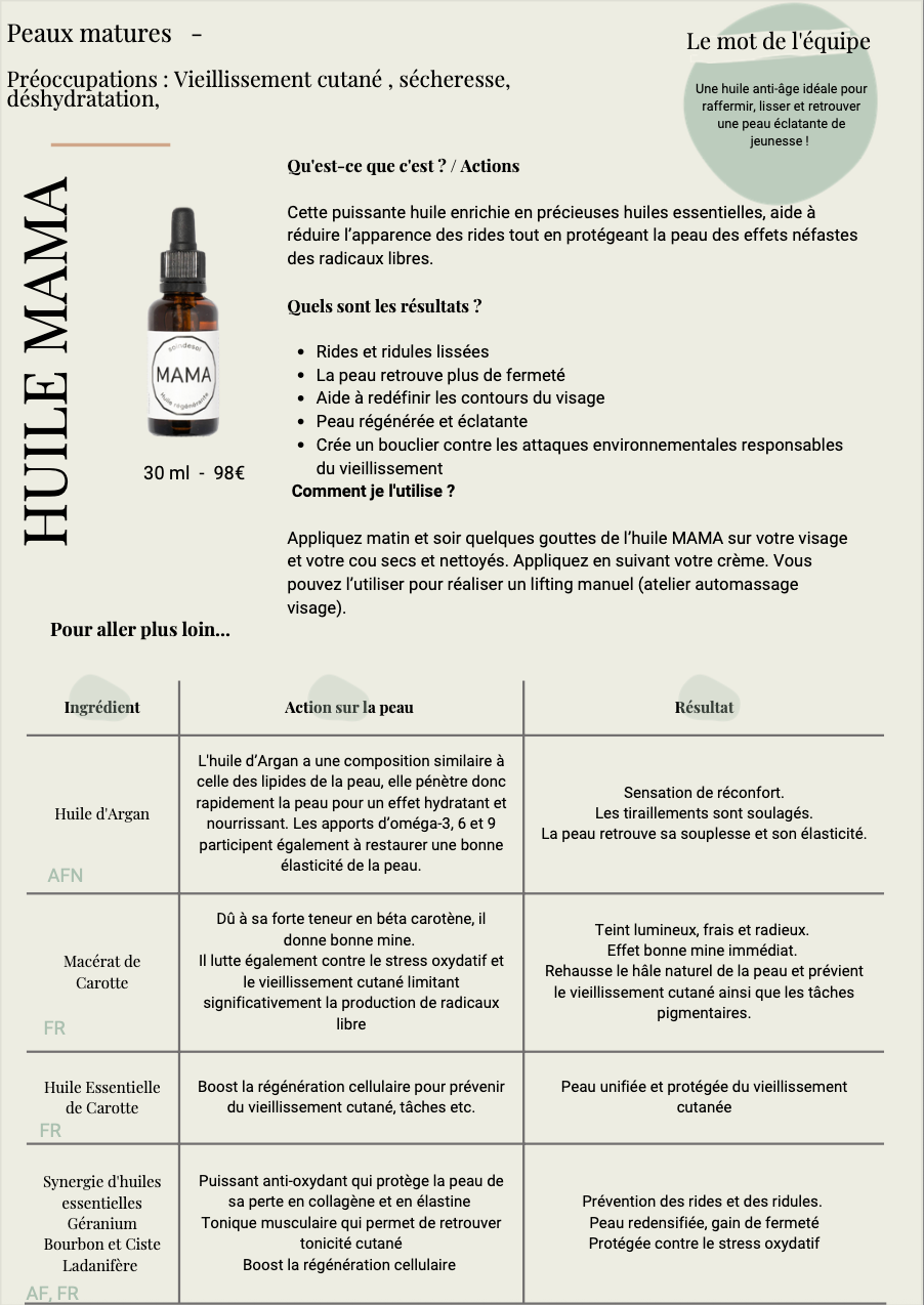 MAMA - HUILE DE SOIN VISAGE RÉGÉNÉRANTE by Soin De Soi